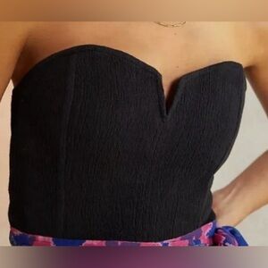 Anthropologie Porridge Black Bustier Corset Size M